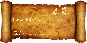 Locz Róza névjegykártya